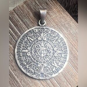 Large TAXCO Mayan Calendar Sterling Pendant